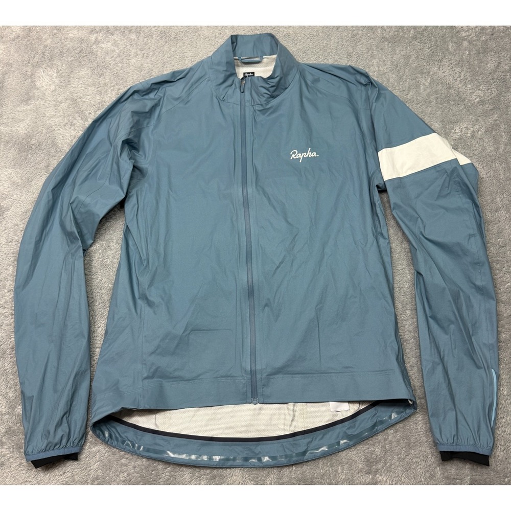 Rapha Mens Core Rain Jacket III XL Blue Cycling Full Zip Lightweight Nylon